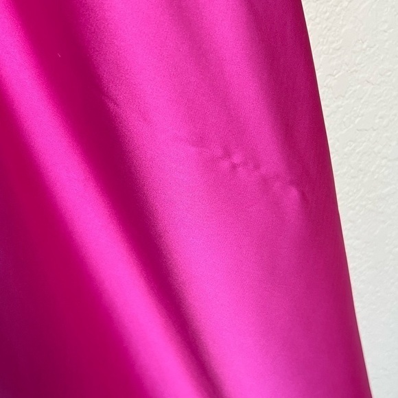 O.P.T. 90s Y2K Barbie Hot Pink Satin V-Neck Sleeveless Midi Slip Dress Size M - Picture 13 of 13